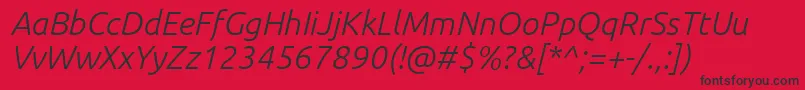 フォントUbuntuLightItalic – 赤い背景に黒い文字