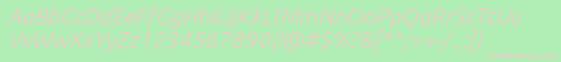 UbuntuLightItalic Font – Pink Fonts on Green Background