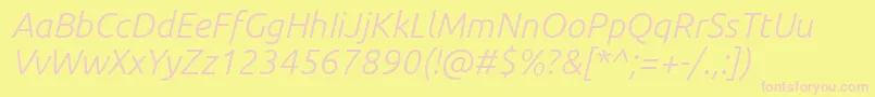 UbuntuLightItalic Font – Pink Fonts on Yellow Background