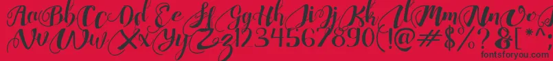 ChocolateHeartFree Font – Black Fonts on Red Background