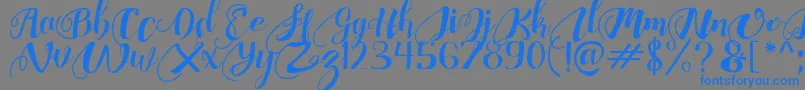 ChocolateHeartFree Font – Blue Fonts on Gray Background