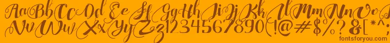 ChocolateHeartFree Font – Brown Fonts on Orange Background