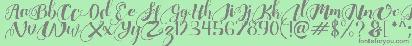 ChocolateHeartFree Font – Gray Fonts on Green Background