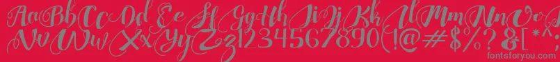 ChocolateHeartFree Font – Gray Fonts on Red Background