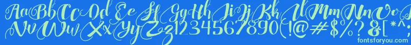 ChocolateHeartFree Font – Green Fonts on Blue Background