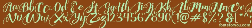 ChocolateHeartFree-fontti – vihreät fontit ruskealla taustalla