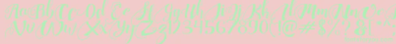 ChocolateHeartFree Font – Green Fonts on Pink Background