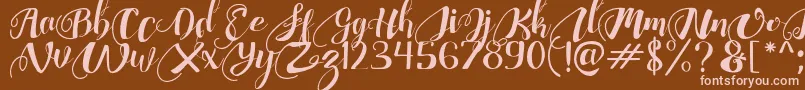 ChocolateHeartFree Font – Pink Fonts on Brown Background