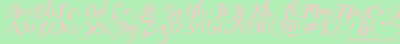 ChocolateHeartFree Font – Pink Fonts on Green Background