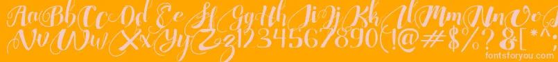 ChocolateHeartFree Font – Pink Fonts on Orange Background