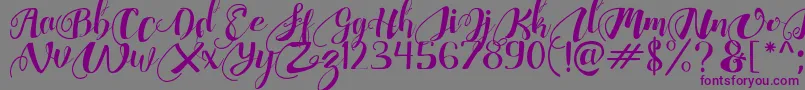 フォントChocolateHeartFree – 紫色のフォント、灰色の背景
