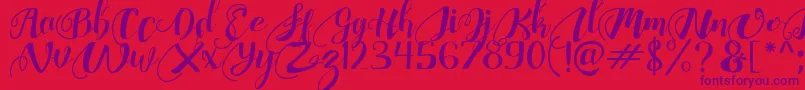 ChocolateHeartFree Font – Purple Fonts on Red Background