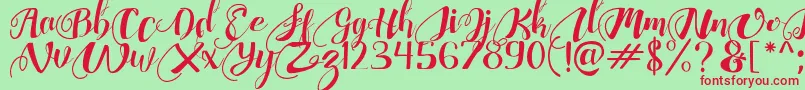 ChocolateHeartFree Font – Red Fonts on Green Background