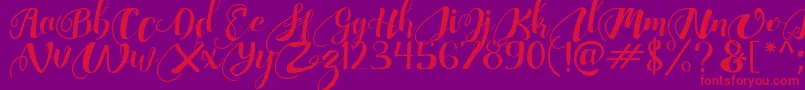 ChocolateHeartFree Font – Red Fonts on Purple Background