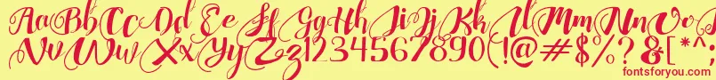 ChocolateHeartFree Font – Red Fonts on Yellow Background