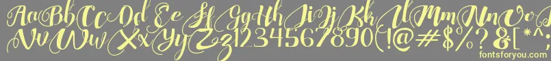 ChocolateHeartFree Font – Yellow Fonts on Gray Background