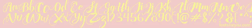 ChocolateHeartFree Font – Yellow Fonts on Pink Background