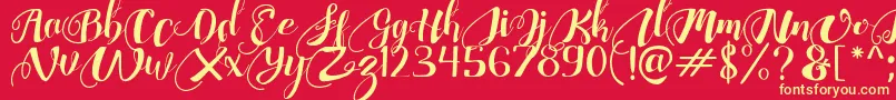 ChocolateHeartFree Font – Yellow Fonts on Red Background