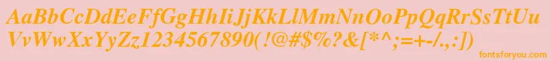 GlobeBoldItalic Font – Orange Fonts on Pink Background