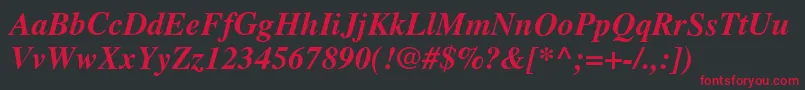 GlobeBoldItalic Font – Red Fonts on Black Background