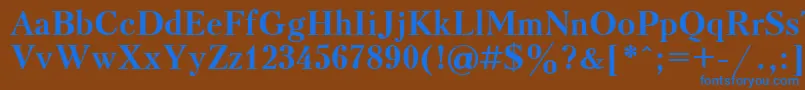 UkrainiankudriashovBold-fontti – siniset fontit ruskealla taustalla