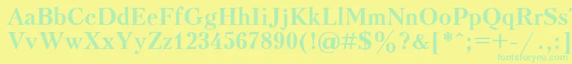 UkrainiankudriashovBold Font – Green Fonts on Yellow Background