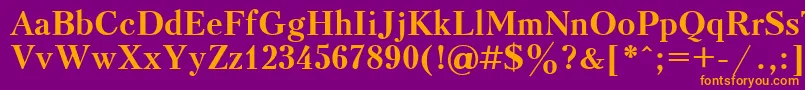 フォントUkrainiankudriashovBold – 紫色の背景にオレンジのフォント