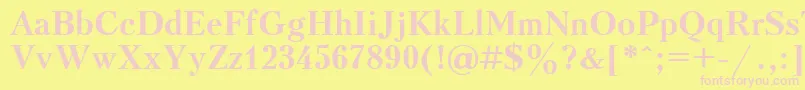 UkrainiankudriashovBold-fontti – vaaleanpunaiset fontit keltaisella taustalla