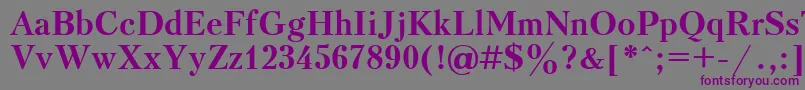 フォントUkrainiankudriashovBold – 紫色のフォント、灰色の背景