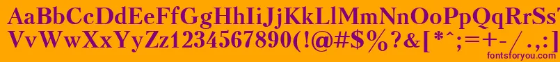 フォントUkrainiankudriashovBold – オレンジの背景に紫のフォント