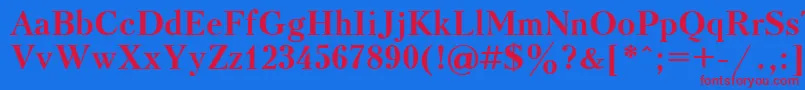 Шрифт UkrainiankudriashovBold – красные шрифты на синем фоне
