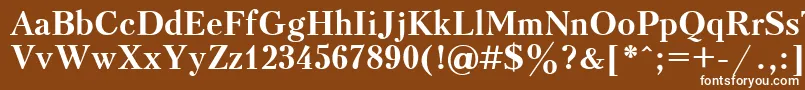 Czcionka UkrainiankudriashovBold – białe czcionki na brązowym tle