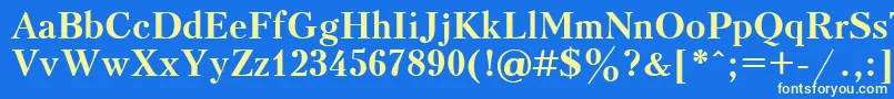 Шрифт UkrainiankudriashovBold – жёлтые шрифты на синем фоне