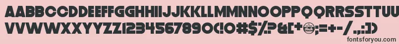 DistortionDosDigital Font – Black Fonts on Pink Background