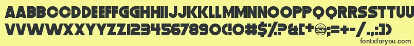 DistortionDosDigital Font – Black Fonts on Yellow Background