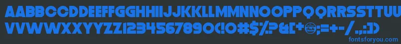 DistortionDosDigital Font – Blue Fonts on Black Background