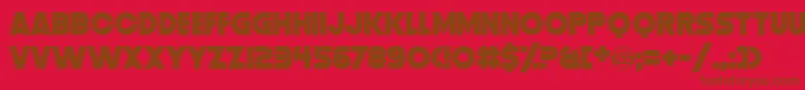 DistortionDosDigital Font – Brown Fonts on Red Background