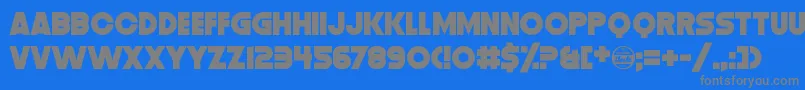 DistortionDosDigital Font – Gray Fonts on Blue Background