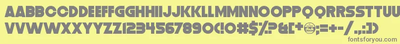 DistortionDosDigital Font – Gray Fonts on Yellow Background