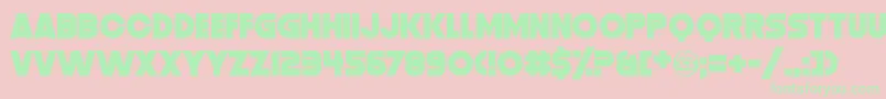 DistortionDosDigital Font – Green Fonts on Pink Background