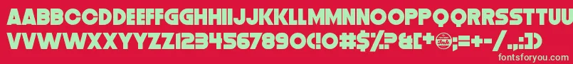 DistortionDosDigital Font – Green Fonts on Red Background