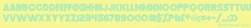 DistortionDosDigital Font – Green Fonts on Yellow Background