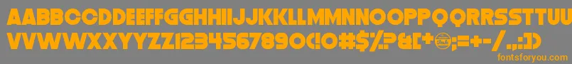 DistortionDosDigital Font – Orange Fonts on Gray Background