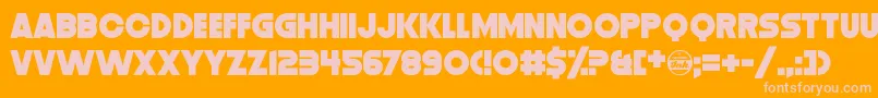 DistortionDosDigital Font – Pink Fonts on Orange Background