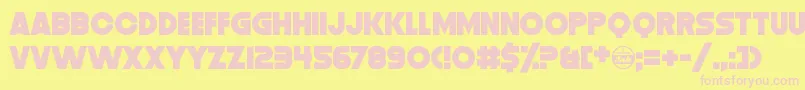 DistortionDosDigital Font – Pink Fonts on Yellow Background