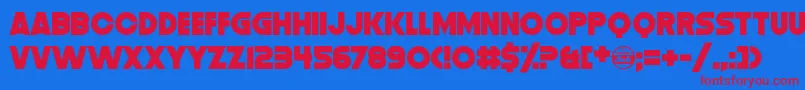 DistortionDosDigital Font – Red Fonts on Blue Background