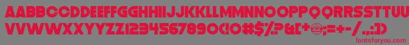 DistortionDosDigital Font – Red Fonts on Gray Background