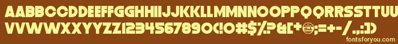 DistortionDosDigital Font – Yellow Fonts on Brown Background