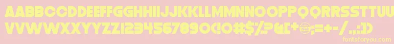 DistortionDosDigital Font – Yellow Fonts on Pink Background