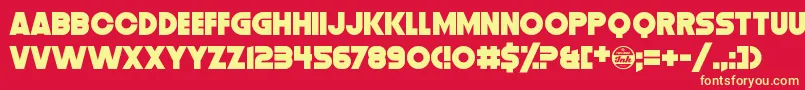 DistortionDosDigital Font – Yellow Fonts on Red Background